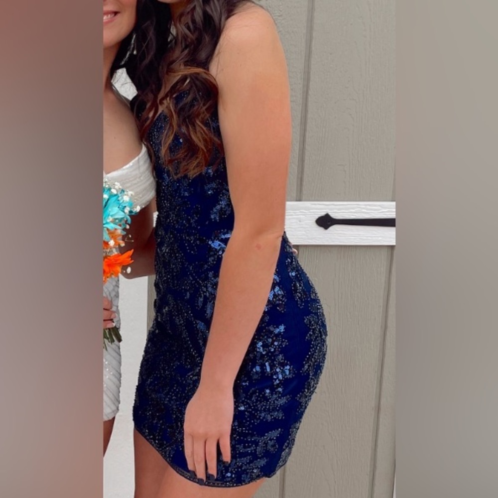 Navy Blue Homecoming Dress Size 2